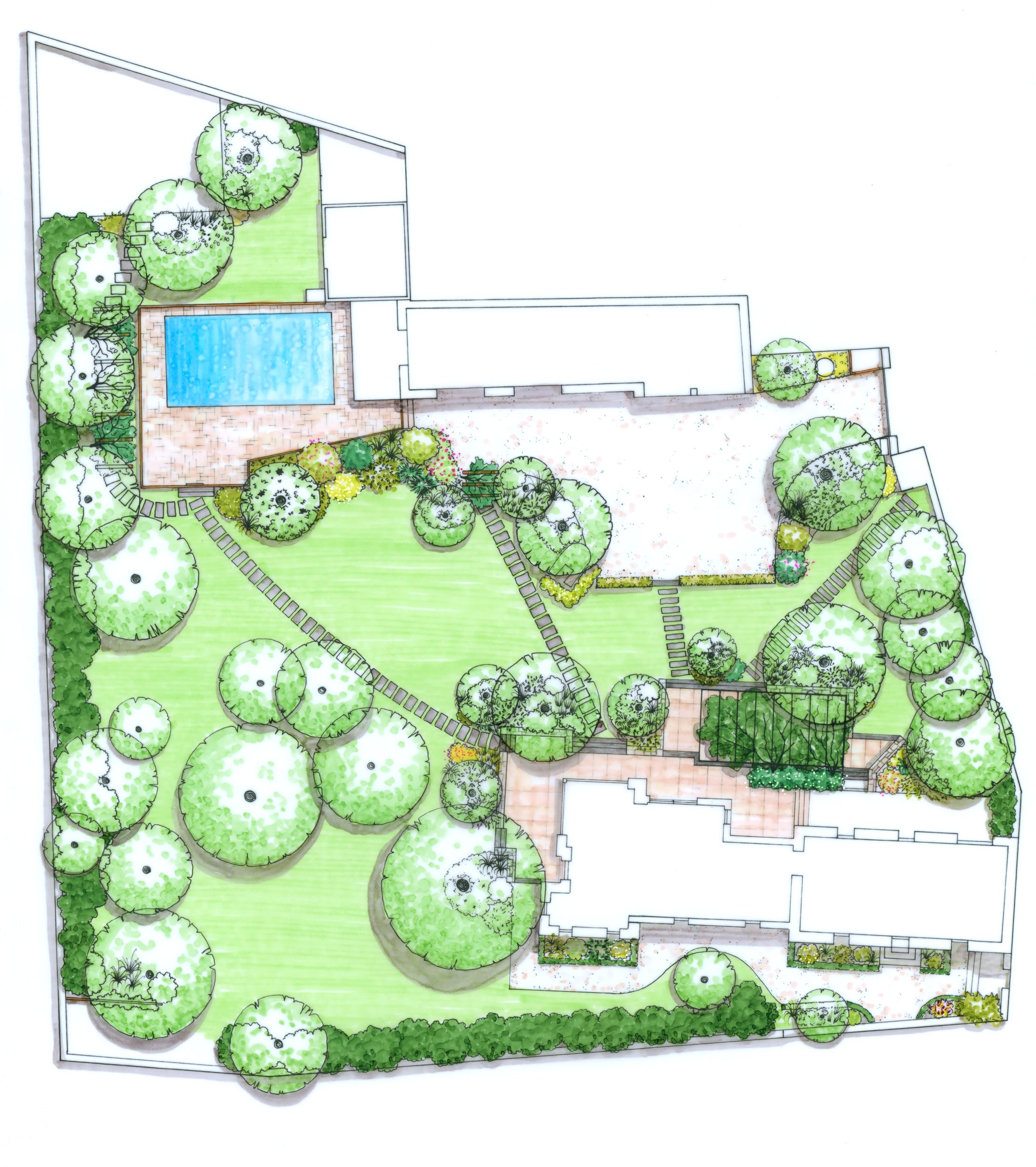 Jardin de charme pour maison de maître