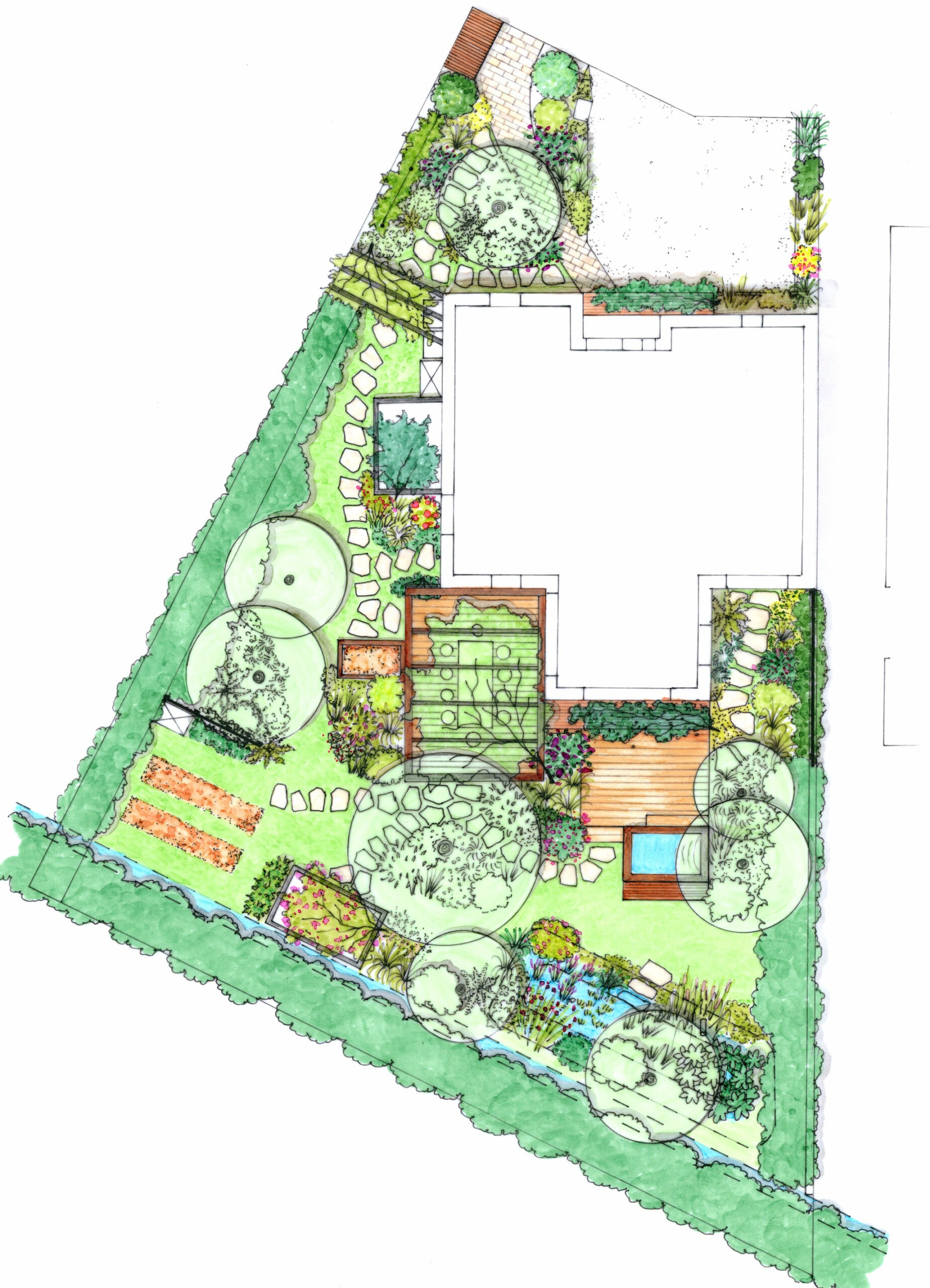 Jardin de pluie pour petit aménagement paysager